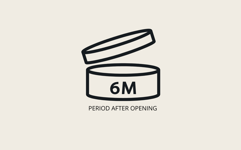 The open jar symbol with 6M inside it, the period after opening mark