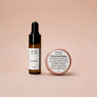 Green Glow product photo on the blush background