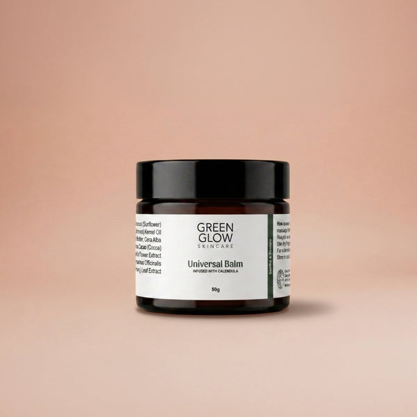 Green Glow product photo on the blush background